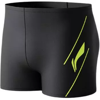 Li Ning повседневные простые дышащие удобные плавки с логотипом мужские плавки черные LNKT425-1 M