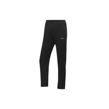 Li Ning повседневные прямые трикотажные спортивные брюки женские брюки черные AKLR004-1 S