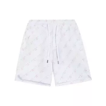 Li-Ning Повседневные шорты на шнуровке Wade Series с алфавитным принтом, мужские брюки, белые AKSS429-2 XXL