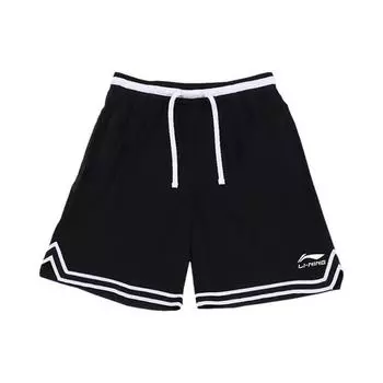 Li-Ning Повседневные спортивные шорты с логотипом и шнурком, мужские плавки, черные AAPS097-1 M