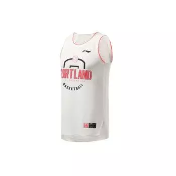 Li-Ning Повседневный баскетбольный жилет без рукавов с узорчатым принтом для мужчин, топы Mist-White AAYR241-1 M