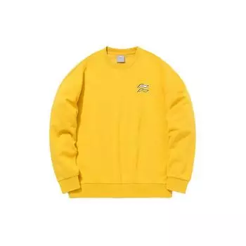 Li Ning Повседневный спортивный флисовый свободный круглый вырез пуловер свитшот мужской свитшот Ancient-Gold AWDQB71-6 S