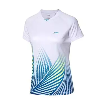Li-Ning Повседневный свитер с круглым вырезом, быстросохнущая дышащая футболка с коротким рукавом, женские футболки, белые AAYQ074-2 S
