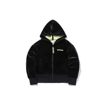 Li Ning Повседневный свободный кардиган с капюшоном Толстовка Женская верхняя одежда Черный AWDQ354-2 M