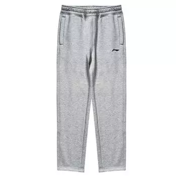 Li-Ning Printed Casual Elastic Waist Fleece Knit Sports Pants Men bottoms Light-Gray YKLT415-2 3XL