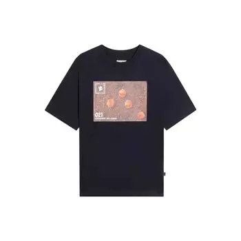 Li-Ning Пуловер с круглым вырезом и буквенным принтом, футболка с короткими рукавами, мужские топы, черный AHSSB01-4