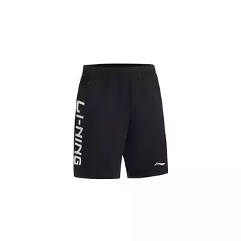 Li-Ning Printed Logo Loose Breathable Quick-Dry Sports Casual Shorts Unisex shorts Black YKSU089-1 M
