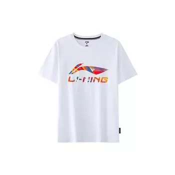 Li-Ning Printed Logo Sports Crew Neck T-Shirt Men Tops White AHSS775-2 M