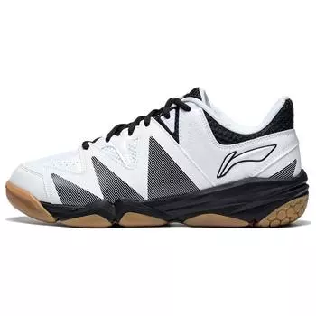 Li-Ning Прочные дышащие низкие кроссовки для бадминтона унисекс белые черные AYTT025-1 43
