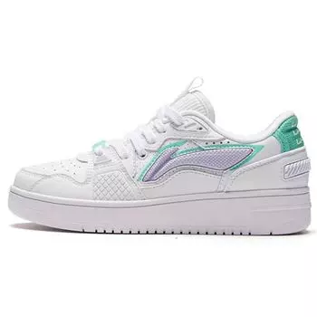 Li-Ning прочные нескользящие низкие кроссовки для скейтбординга женские кроссовки белые фиолетовые AGCS084-4 37