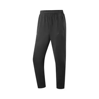 Li-Ning Professional Basketball Series Solid Color Mid-Rise Versatile Breathable Straight-Leg Sports Pants Men bottoms Black AYKV033-1 XL