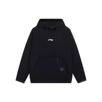Li-Ning Professional Basketball Series однотонный принт с логотипом карман толстовка мужская толстовка черный AWDSB87-2 L