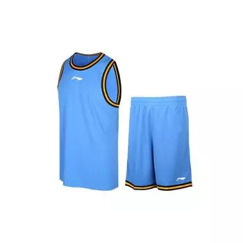 Li-Ning Professional Basketball Series Sweat-Wicking Breathable Round Neck Sleeveless T-Shirt Shorts Training Basketball Suit Men suit YATT113-4 M