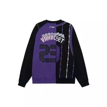 Li-Ning Профессиональная баскетбольная серия, свободный бархатный теплый пуловер с длинными рукавами, топы унисекс, черный AWDRH51-1 L