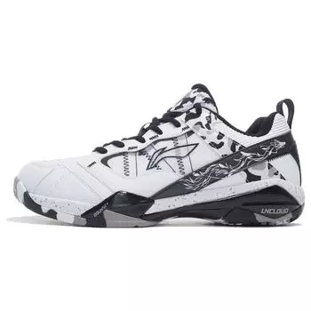 Li-Ning Профессиональные амортизирующие износостойкие поддерживающие отскок низкие кроссовки для бадминтона мужские белые черные AYAR015-1 39