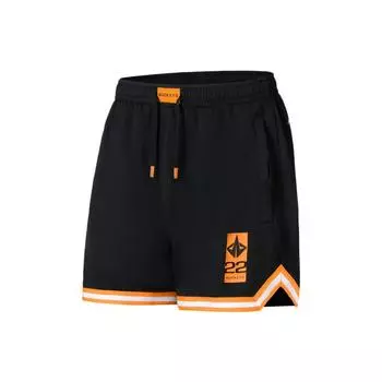 Li-Ning Профессиональные баскетбольные шорты, однотонные спортивные повседневные шорты с прямыми штанинами, мужские штаны, черные AAPS061-1 M