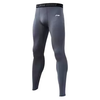 Li-Ning Professional Quick-Dry High-Elastic Tight Sports Long Pants Men bottoms Gray AULR079-3 S