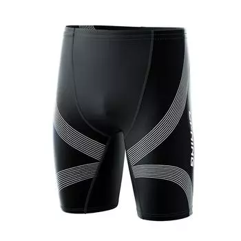 Li-Ning Professional Swimming Striped Quick-Dry Swim Trunks Men swimwear Black LSSR993 M