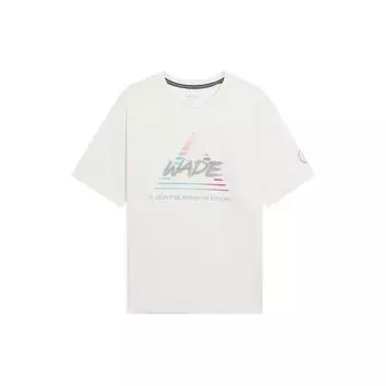 Li-Ning Простая футболка с буквенным принтом, повседневная, свободная, с круглым вырезом, мужская, белая, AHSS811-2 XL