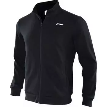 Li-Ning Простая куртка на молнии с капюшоном, удобная дышащая, мужские куртки, черная AWDUA35-1 S