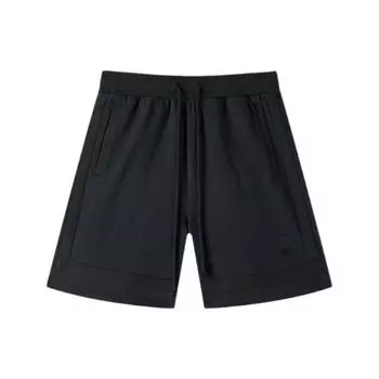 Li Ning простые хлопковые прямые дышащие спортивные повседневные шорты мужские шорты черные LKST007-2 L