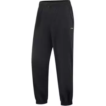 Li Ning Простые однотонные универсальные удобные вязаные спортивные брюки Женские брюки Черный AYKV154-1 S