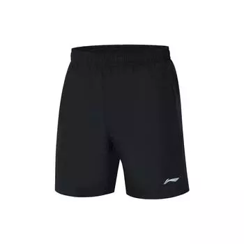 Li-Ning Простые прямые спортивные повседневные шорты с логотипом, мужские шорты черного цвета AKST615-1 M
