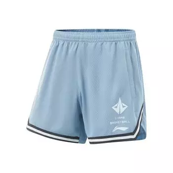 Li Ning Простые Универсальные Удобные Свободные Баскетбольные Шорты Мужские низ Цианово-Серый-Синий AAPV033-4 M