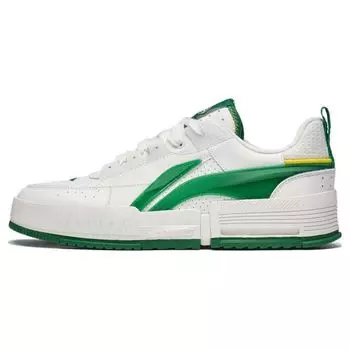 Li Ning противоскользящие прочные низкие спортивные повседневные туфли мужские кроссовки белые зеленые AGCT135-2 40