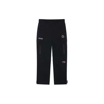 Li-Ning Прямые свободные спортивные брюки с логотипом китайской серии, мужские брюки черного цвета AYKS101-2 M
