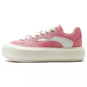 Li Ning Puff Platform Non-Slip Wear-Stick Casual Shoes Women sneakers Pink White AZGT026-9 36