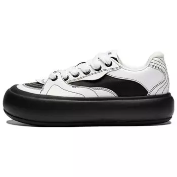 Li Ning Puff Platform универсальные удобные простые амортизирующие низкие кроссовки для скейтбординга женские кроссовки белые черные AZGU012-2 35