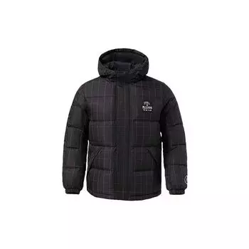 Li-Ning Пуховик в клетку с принтом, унисекс, верхняя одежда, черный AYMR509-1 XXL