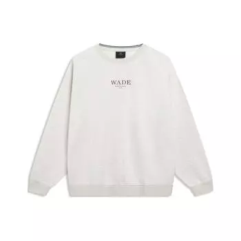 Li-Ning Пуловер с длинными рукавами Wade Series Alphabet, топы унисекс, цветочно-серый, плиточно-серый, AWDT143-10 L
