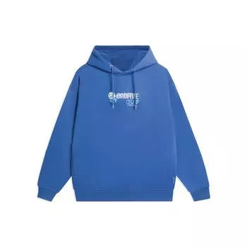 Li-Ning Пуловер с капюшоном и буквенным принтом серии Anti-Wu, топы унисекс, синий AWDSC09-1 M
