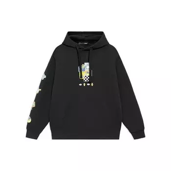 Li-Ning пуловер с рисунком из мультфильма, женские толстовки с капюшоном, черный AWDS592-2 M