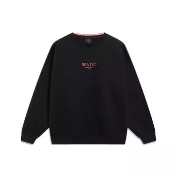 Li-Ning Пуловер-толстовка Wade Series с алфавитом, топы унисекс, черный AWDT143-7 XL