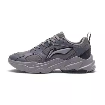 Li Ning Pulse Retro Повседневные Универсальные Прочные Дышащие Поддержка Низкий Верх Папины Кроссовки Мужские кроссовки Дымчато-Серый AGCV145-3 39