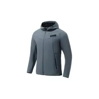 Li-Ning Ветрозащитная куртка с капюшоном для бега и фитнеса с логотипом Pure Color, мужские куртки грозового цвета AFDR513-2 M
