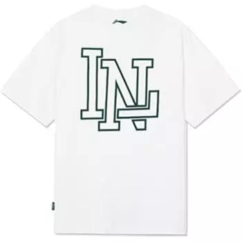 Li-Ning Pure Cotton Casual Round Neck Loose Sports Running Short Sleeve T-Shirt Unisex Tops White YHSU309-1 L