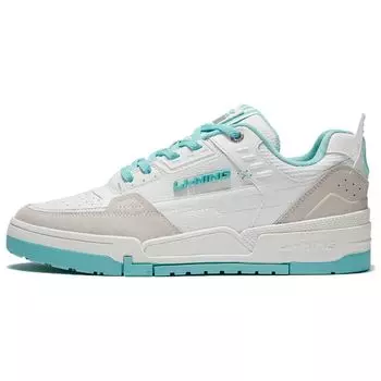 Li Ning Qi Tian кожаные повседневные нескользящие легкие низкие кроссовки для скейтбординга мужские кроссовки белые зеленые AGCS079-4 42