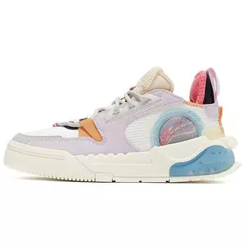 Li Ning Qi Yuan нескользящие легкие низкие кроссовки для скейтбординга женские кроссовки светло-серые фиолетовые AGCR232-1 36