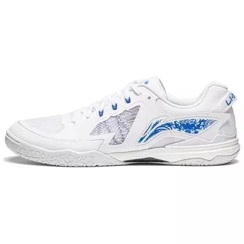 Li Ning Qilin 3.0 удобные универсальные амортизирующие прочные низкие профессиональные кроссовки для настольного тенниса унисекс белые синие APPU029-1 39