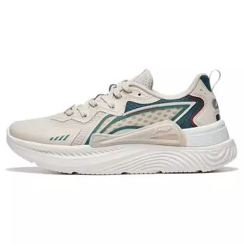 Li Ning Qing You Ткань Синтетическая Кожа Нескользящие Износостойкие Низкие Спортивные Повседневные Туфли Мужские Кроссовки Серо-Зеленые AGLT057-4 41