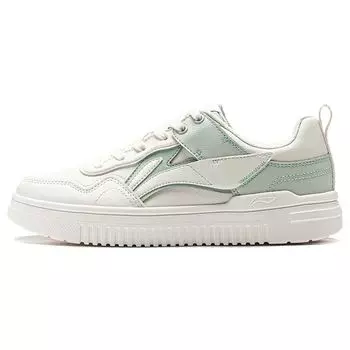Li Ning Qingyun модные удобные дышащие износостойкие нескользящие низкие повседневные туфли женские кроссовки белые синие AGCT298-2 35