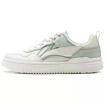 Li-Ning Qingyun Soft Classic Low-Top Casual Shoes Women sneaker White Green AGCU388-2 35