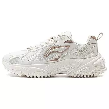 Li Ning Qixing 2.0 Толстая подошва, увеличивающая рост, износостойкая, нескользящая, низкая повседневная обувь, женские кроссовки, белые AGCT312-4 36