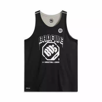 Li-Ning Quick-Dry Breathable Letter Print Pullover Basketball Vest Men tops Black AAYU185-1 M