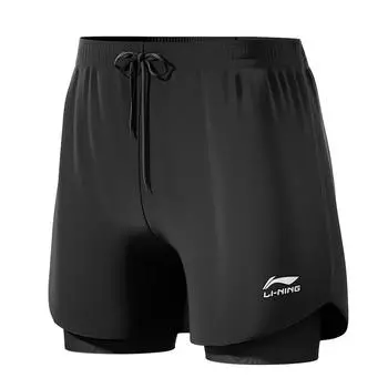 Li-Ning Quick-Dry Five-Point Beach Shorts Men shorts Black LSKT607 M