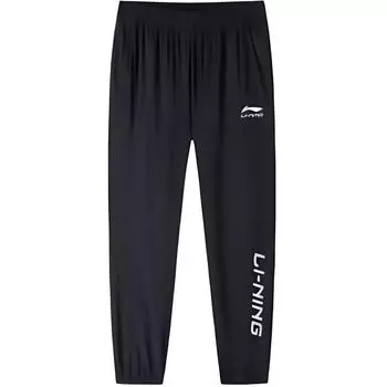 Li-Ning Quick-Dry Outdoor Running Sports Fitness Tapered Casual Pants Men bottoms Classic-Black AYKT709-0526 M